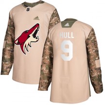 Youth Adidas Arizona Coyotes Bobby Hull Camo Veterans Day Practice Jersey - Authentic